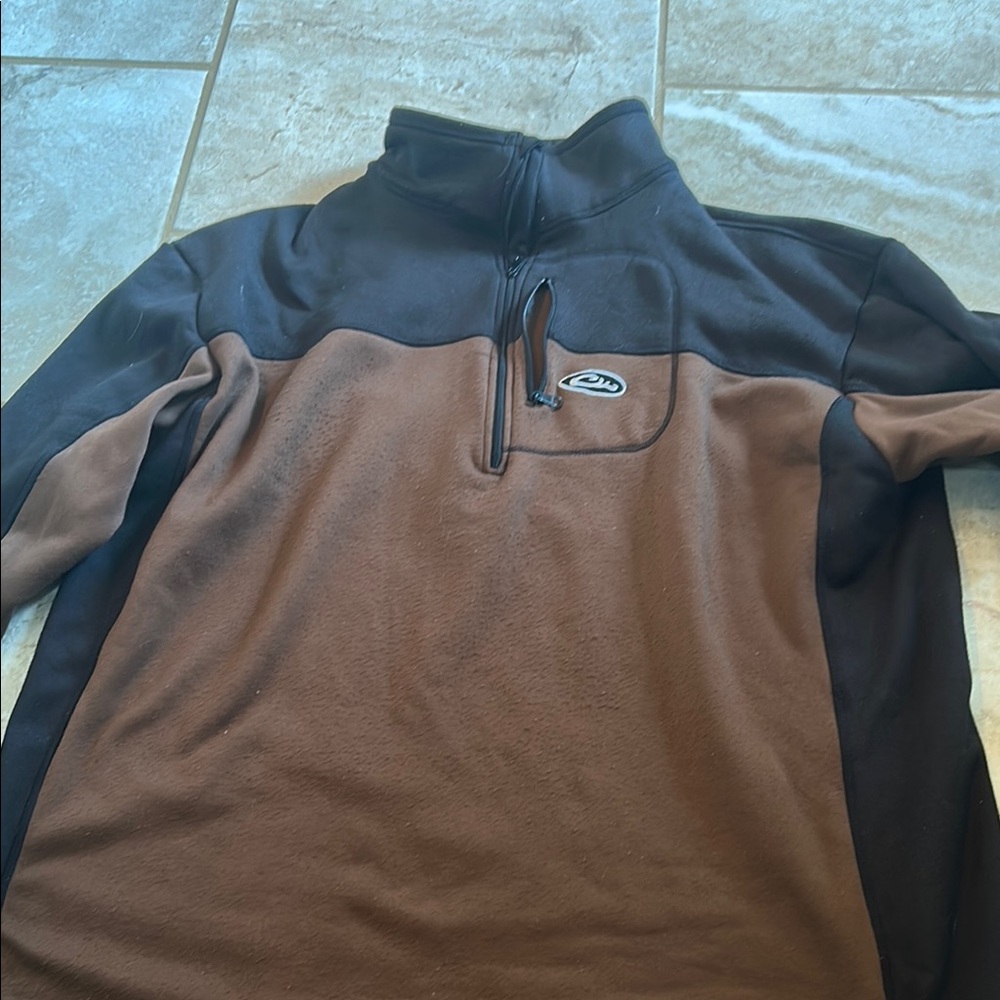 Drake Brown and Black Quarter-Zip Pullover